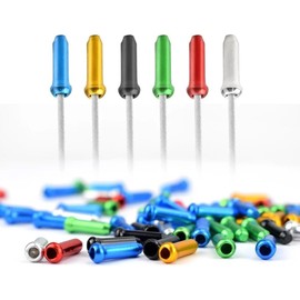 WsjiaboFux 30Pcs Black Bike Cable End Caps Aluminum Alloy Cable End Crimps Bicycle Brake Tips Shifter Cable Ends Cap Derailleur Shifting Cover Crimps Bike Brake Cables and Housing Brake Parts