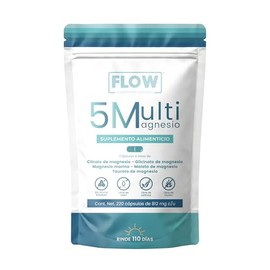 Flow Supplement | 5 MULTI MAGNESIO | 220 Cápsulas de 812 mg | Suplemento Alimenticio para *3 meses y medio* - Aporte diario de magnesio - Sin Azúcar n