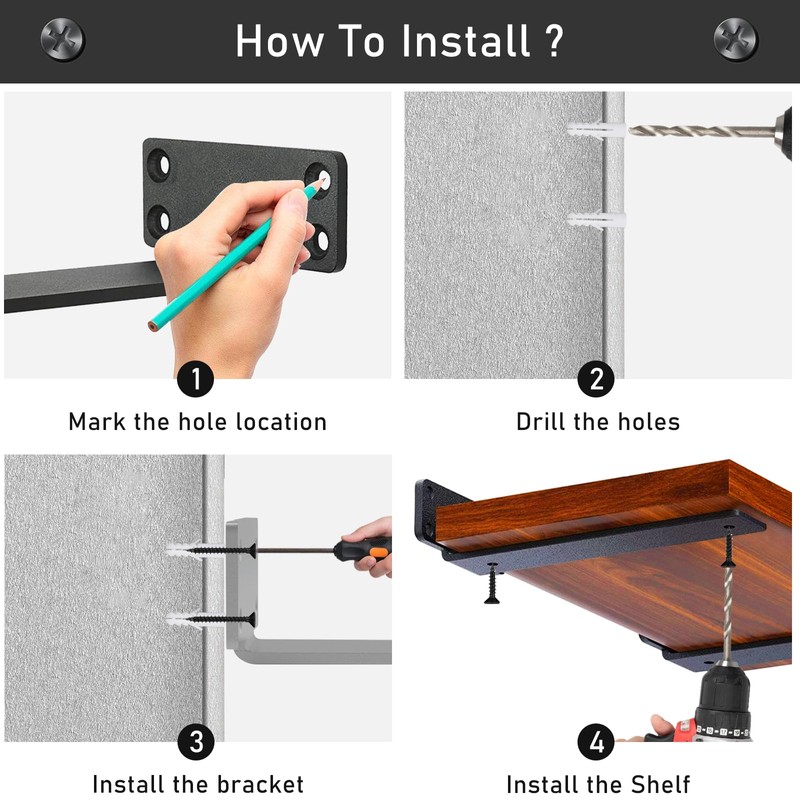 MLOQI MLOQI 2 Pack Scaffold Board Shelf Brackets Heavy Duty,