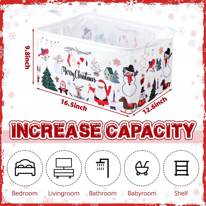 Weysat Extra Large Christmas Storage Baskets for Gifts Empty 16.5
