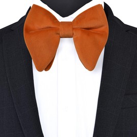 Branduce - Pajaritas de terciopelo para hombre, corbatín de esmoquin de gran tamaño, para boda, Herrumbre, general