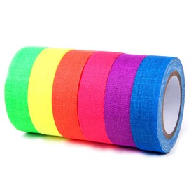 Rimikuru Neon Tape Fluorescent Tape Gaffer Tape Set Luminous Tape Room Party (Set of 6 Colors)