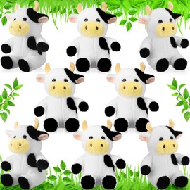 Wettarn 8 Pcs Cow Stuffed Animal 9. 4'' Cow Plush Toys Party Favors Decorations for Girls Boys