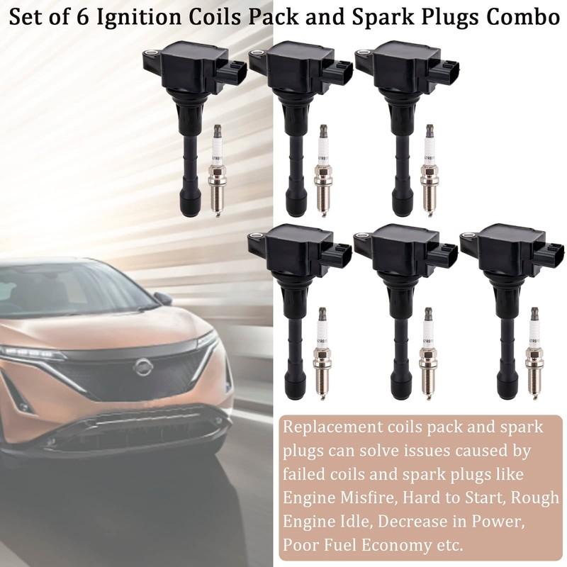 UF550 Ignition Coil Pack Set of 6 With Spark Plugs