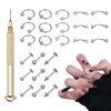 NICENEEDED 25 Pcs Nail Art Dangle Charms with Piercing Tool