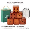 ApudArmis Classic Mahogany Giant Wooden Yard Dice Set, 3.5In Big