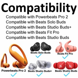 A-Focus [ Double Flange ] Ear Tips Set for Powerbeats Pro 2 Replacement Soft Silicone Fit in Case Eartips Earbuds Gel Cover Accessories Compatible with Powerbeats Pro 2nd [ 6 Pairs ] Black L/M/S