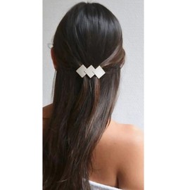Too Dry Retro Mini Universe Rolled Overlaps Diamonds Hair Clip Made Metal Geometry with Hair Clip For Hair Clip Against Women and Girls (Silver)