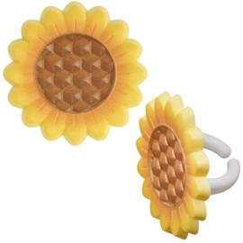 Sunflower Fall Wedding Flowers Cupcake Topper Rings - Set of 12sunflower