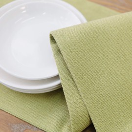 Soft Caddice Faux Linen 2 Side Table Runner, eco-Friendly Fabric Handcrafted Runner, Green 12 x 120 Inch