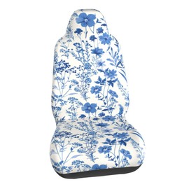 BzcjLyhbZ Blue Floral Car Seat Covers, Automotive Comfort for Most Cars, Vans, Trucks, SUVs