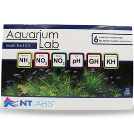 NT Labs Aquarium Lab Multi-Test Kit (6 Key Parameters - Ammonia, Nitrite, Nitrate, pH, General Hardness and Carbonate Hardness), Aquarium Kit, Accurate Results, Up to 200 Tests Combined, Liquid Tests