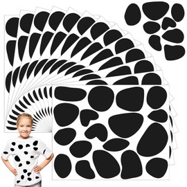 432 Dalmatian Spots for Kids Costume, Black Adhesive Felt Circles, Dalmatian Stickers, DIY Accessories, Party Supplies (24 Sheets)