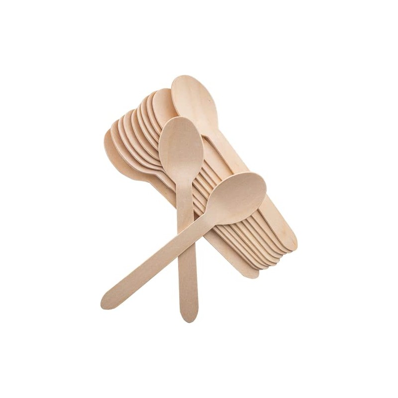 Concession Essentials Wooden Disposable Spoons 6 inches. Spoons Printed with