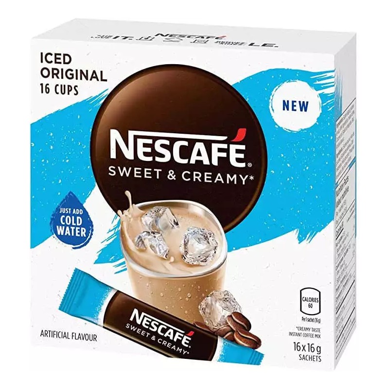 Nescafe Sweet & Creamy Iced Coffee, Instant Coffee Sachets, 16x16g
