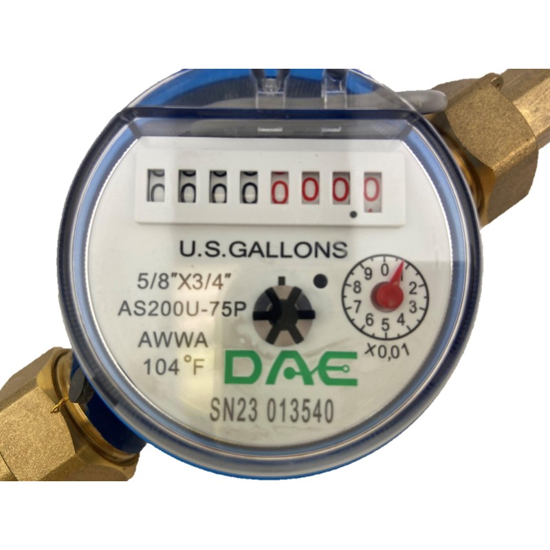 DAE AS200U-75P Water Meter with Pulse Output, 3/4" NPT Couplings,