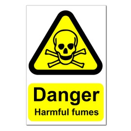 Danger Harmful Fumes Sign Board - Safety Warning Correx Plastic 300mm x 200mm x 4mm - Ideal for Workplace & Industrial Areas to Prevent Exposure to Hazardous Fumes Corrugated