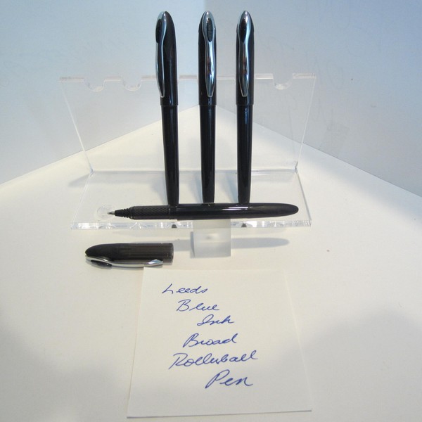 LEED'S SET OF 4 LEED'S BROAD BLUE INK LIQUID ROLLERBALL