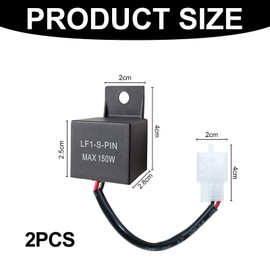 BlueXP Pack of 2 LED Indicator Relays 2-Pin 12 V Universal LED Motorcycle Indicator Relay Load Independent Indicator Relay Indicator Relay Indicator Relay Flashing Frequency Control Relay for