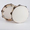 LIEKE Goatskin Tambourine 10 Inch Beechwood Hand Held Drum for