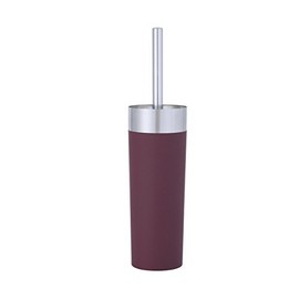 axentia Lena Toilet Brush and Round Holder Ceramic Rubberised Plastic Approx. 8.8 x 8.8 x 26 cm Bordeaux