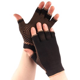 BambooMN Copper Compression Gloves - Black - Large/XLarge - 10 Pair