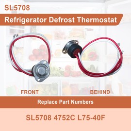 SL5708 Refrigerator Defrost Thermostat for Chandler, Larkin, Bohn and Climate Control,Refrigerator Ice Maker Defrost Thermostat Replace 4752C L75-40F