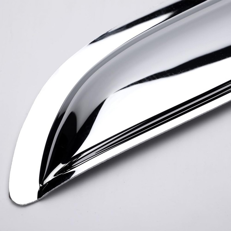 Puermto 94155Y Chrome Side Window Visor Wind Vent Deflector fit