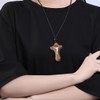 Cross Necklace for Men, Cross Pendant, Natural Wood Prayer Chain