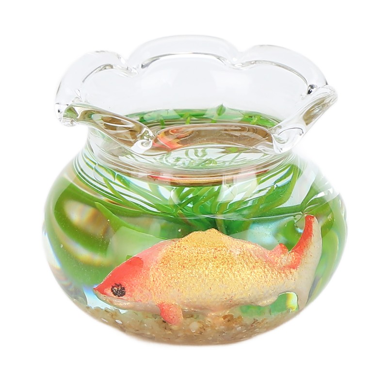 4pcs 1:12 Scale Miniature Glass Goldfish Bowl DIY Fish Bowl