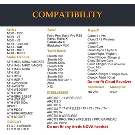 SOULWIT Kühlgel Ersatzpolster Ersatz Ohrpolster für Audio-Technica ATH M50X/M40X, HyperX Cloud/Flight/Stinger, SteelSeries Arctis 7/9X/Pro, Sony MDR 7506, Turtle Beach Stealth 420X/600(Kühlgel)