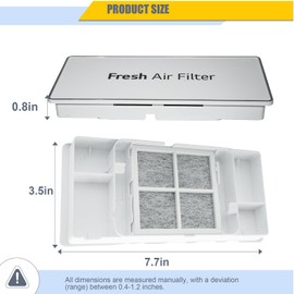 MCR66849208 Filter Cover Decor and 3Pcs Air Filter Replacement Compatible with LG Refrigerator LRMXS2806S, LFXS28968S, LMRS28596S, LMRS28626S, LMRS28626D, LFXS26973d etc.