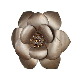 Touch of Class Fiore Metal Wall Art Multi Metallic | Floral Style Gem Sculpture | Flower Artwork for Bedroom, Living Room, Entryway