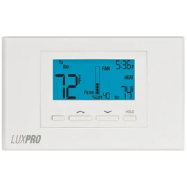 Lux Pro P621U-010 Programmable 5-1-1 Day Thermostat, 2 Heat, 1 Cool, Batteries Included
