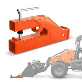 EBESTTECH Bucket Hitch Receiver for Tractor Clamp On Trailer Hitch Receiver 2" Ball Mount Adapter Compatible with Deere Bobcat, Orange