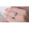 Uloveido Classic Solitaire Wedding Ring Rhodium Plated Cubic Zirconia Engagement