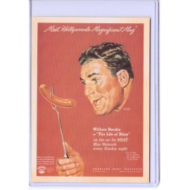 VINTAGE REPRO AMERICANS MEAT INSTITUTE ADVERTISING REPRODUCTION POSTCARD