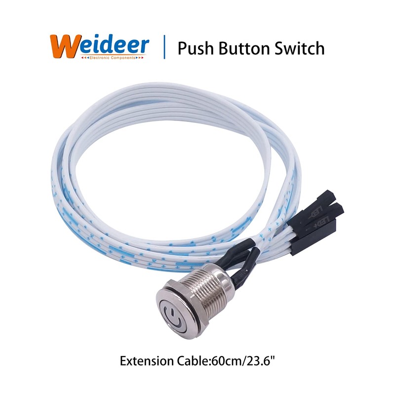 weideer 12mm Momentary Push Button Switch Metal Chassis Switch Waterproof