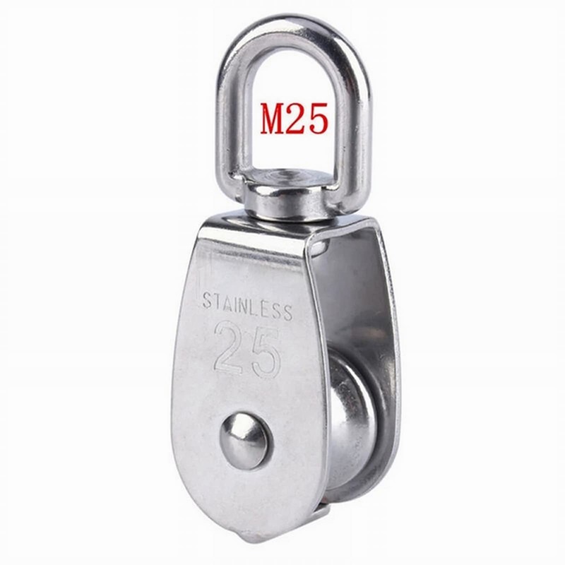 ExcInter Single Pulley M25 Steel Wheel Block Heavy Duty Pulley