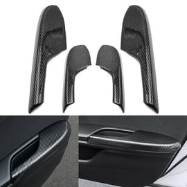 ATAIRSOFT 4PCS Interior Door Armrest Panel Decorative Trim Carbon Fiber Style Glass Lift Rear Armrest Fits for Honda Civic 10th Gen 2016 2017 2018 2019 2020 2021 Interior Accessories