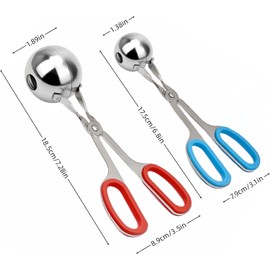 Stainless Steel Non-Sticky Meatball Rice Ball, 2Pcs Stainless Steel Non-Sticky Meatballs Rice Balls,Meatball Scoop Ball Maker Rice Ball,Stainless Steel Non-Sticky Meatballs Rice Balls Clip Maker Mold