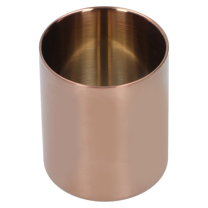 Round Pen Holder Stainless Steel Vase Cosmetic Brush Container Desktop