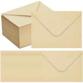 Pack of 50 Kraft Paper Envelopes B6 (17.6 x 12.5 cm) 150 gsm Premium Wedding Invitation Cards with Elegant Design for Event Planner, Designer for Craft Lovers