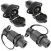 ETUKER Trailer Plug 3-Pin 2x Trailer Socket Flat Three-Pole Plug