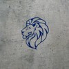 Transparent Decal Stickers of Smart Lion Head (Navy Blue) Premium