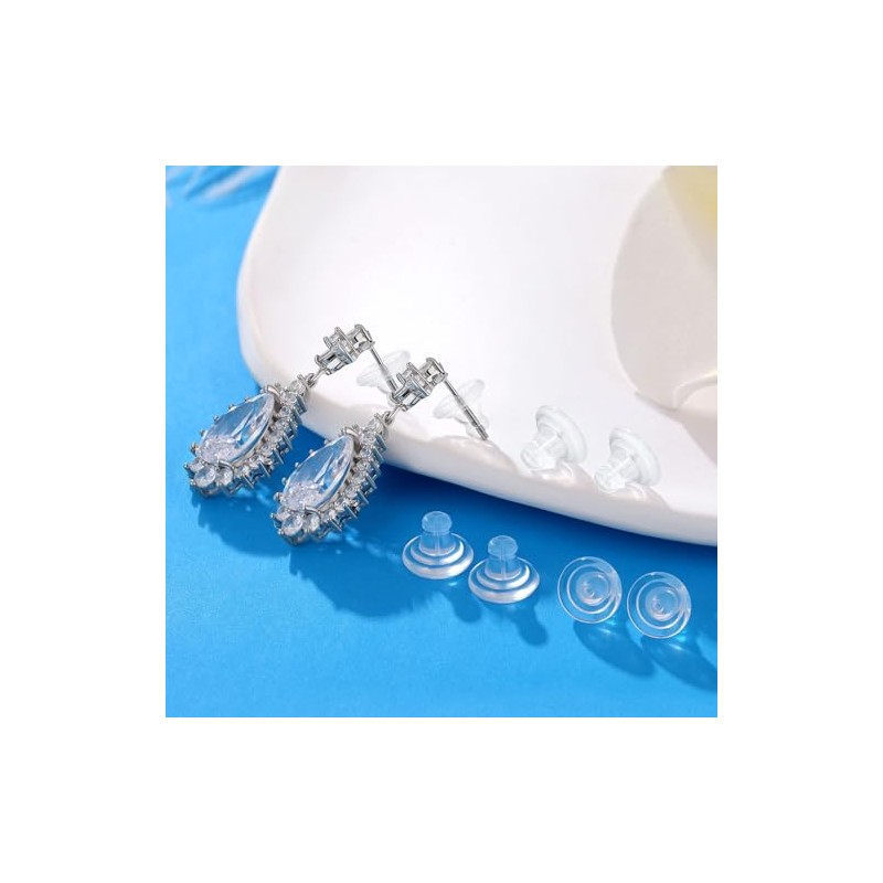 Silicone Earring Backs, Clear Locking Secure Earring Backs for Studs,