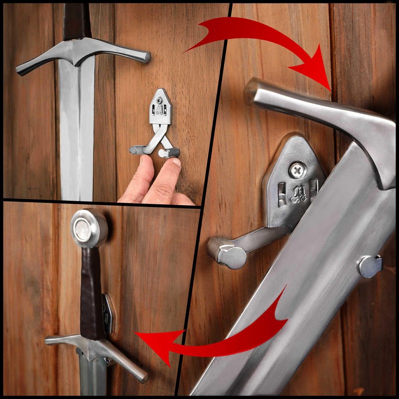 Mythrojan Metal Single Sword Wall Mounts Vertical Sword Mount Display