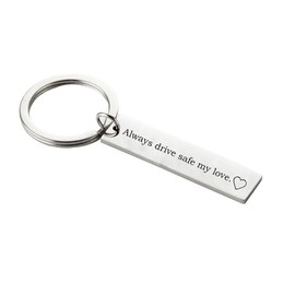 Meiligo Drive Safe I Need You here with me Keychain Trucker Husband Dad Gift for Dad Boyfriend New Driver (My Love Keychain)