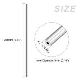 sourcing map 6063 Aluminium Tube 10 mm x 4 mm x 250 mm Round for Home Machines DIY Crafts