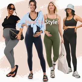 CTHH Maternity Leggings Over The Belly Butt Lift - Buttery Soft Non-See-Through Workout Pregnancy Pants for Women